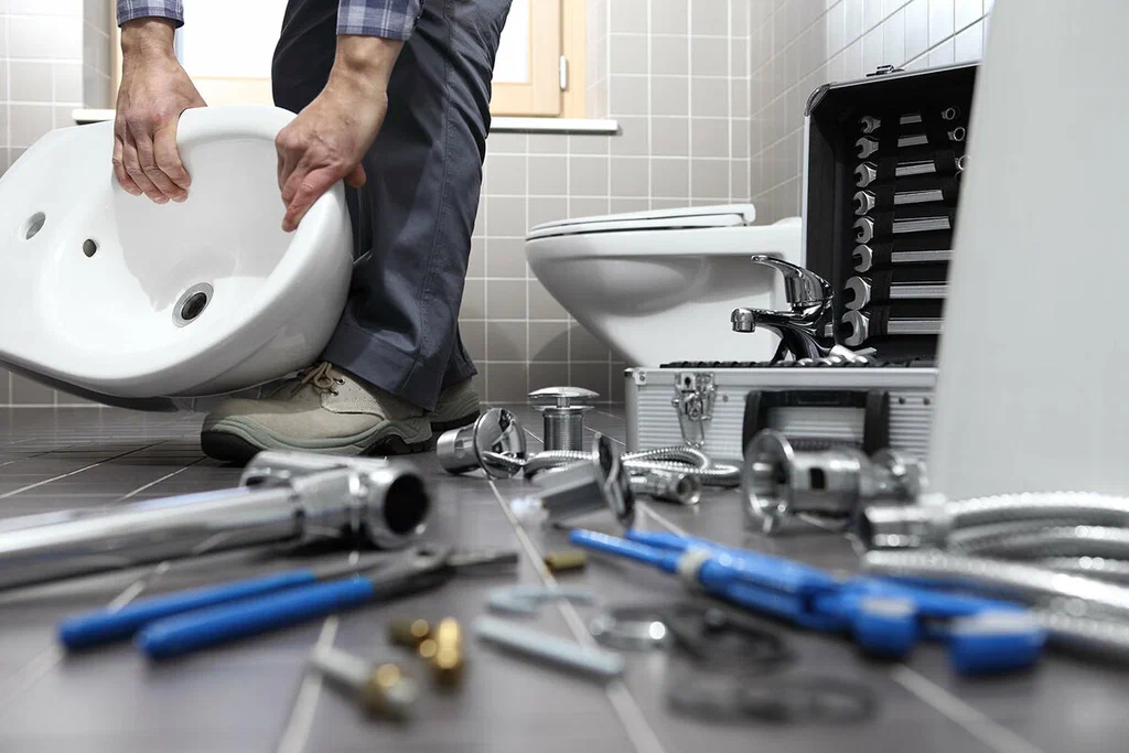 Plumbing tools prepared for a bathroom repair in Aurora